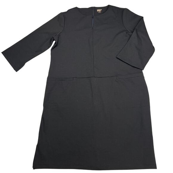 Lands' End Notch Neck Ponte A-Line Shift Dress Size 14P - Picture 1 of 15